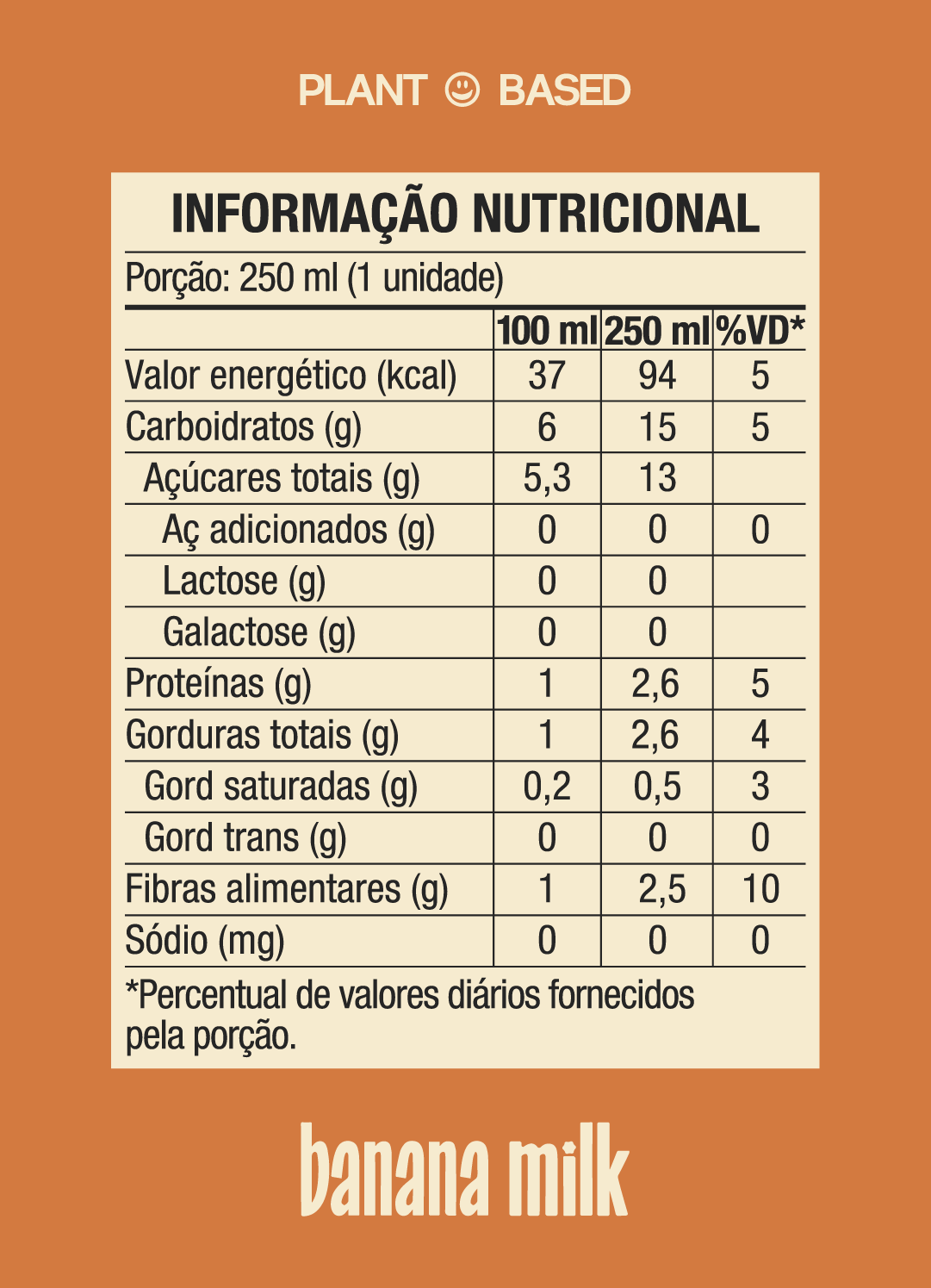 Banana Milk Cacau 250ml